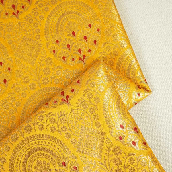Yellow_Jaal_With_Mina_Buta_Brocade_Fabric_Kr_28055_Default_Title