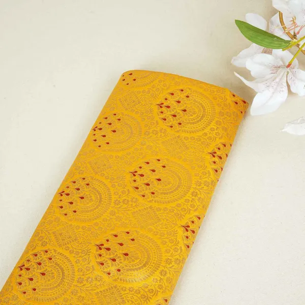 Yellow_Jaal_With_Mina_Buta_Brocade_Fabric_Kr_28055_Default_Title