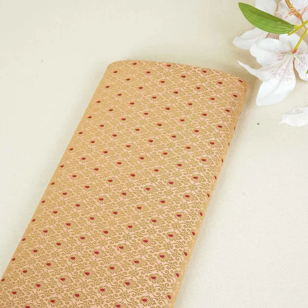 Peach_Mina_Buta_Jaal_Brocade_Fabric_Kr_28068_Default_Title