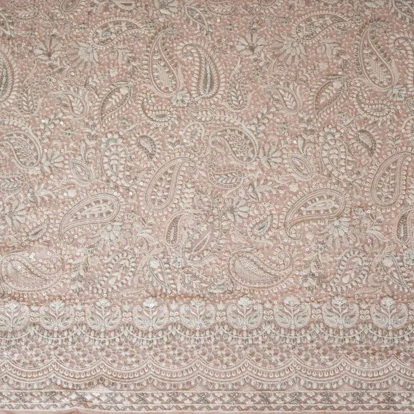 Peach_Pink_Paisley_Sequins_Embroidery_Chikankari_Georgette_Fabric_Dr_28275_Default_Title