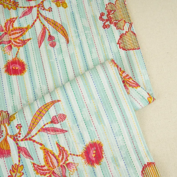 Mint_Green_Stripes_Floral_Print_Kantha_Cotton_Fabric_Mt_29380_Default_Title