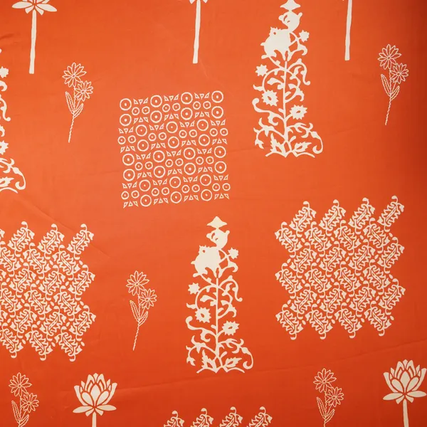 Orange_Floral_Block_Print_Modal_Satin_Sn_29520_Default_Title