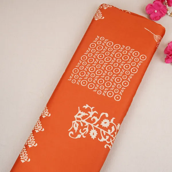 Orange_Floral_Block_Print_Modal_Satin_Sn_29520_Default_Title