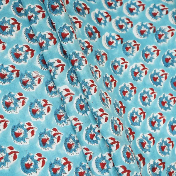 Sea_Blue_Floral_Print_Muslin_Fabric_Afi_29536_Default_Title