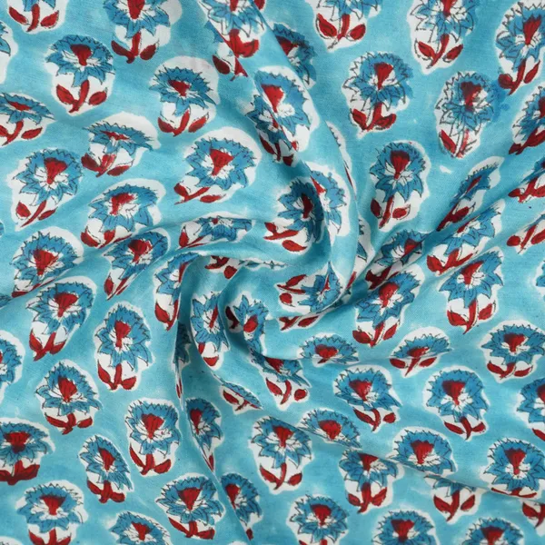Sea_Blue_Floral_Print_Muslin_Fabric_Afi_29536_Default_Title