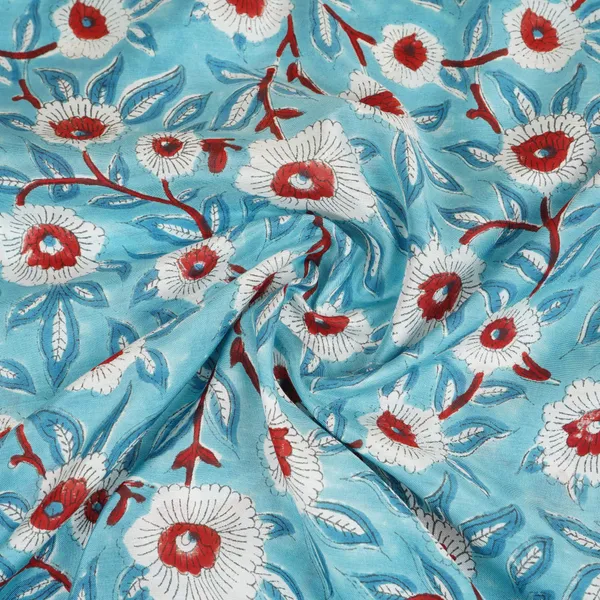 Sea_Blue_Floral_Print_Muslin_Fabric_Afi_29537_Default_Title