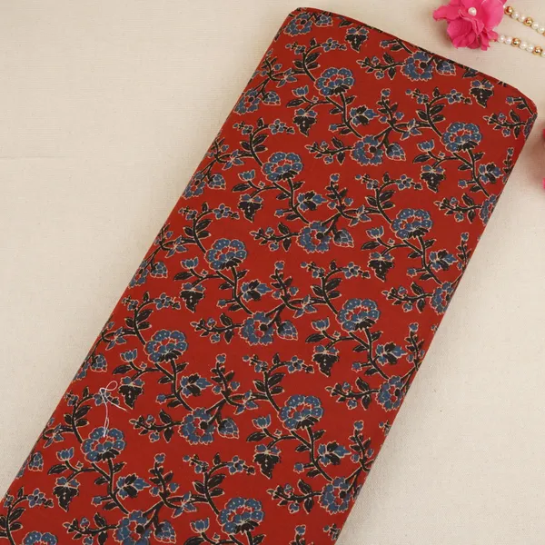 Maroon_Floral_Print_Cotton_Fabric_Afi_29576_Default_Title