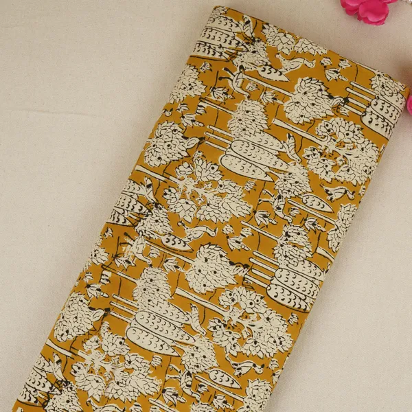 Mustard_Kalamkari_Print_Cotton_Fabric_Afi_29597_Default_Title