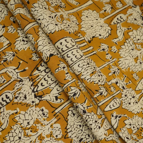 Mustard_Kalamkari_Print_Cotton_Fabric_Afi_29597_Default_Title