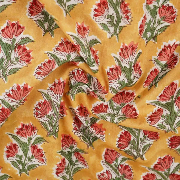 Yellow_Floral_Print_Cotton_Fabric_Afi_29606_Default_Title