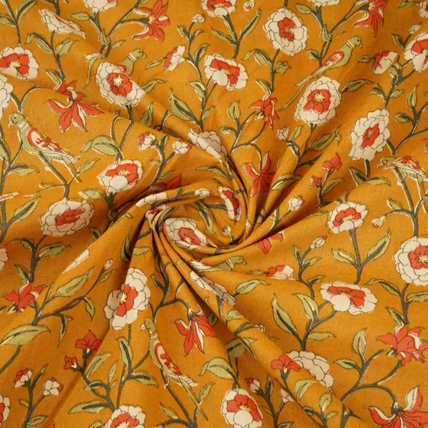 Mustard_Parrot_Foil_Print_Cotton_Fabric_Pb_29705_Default_Title