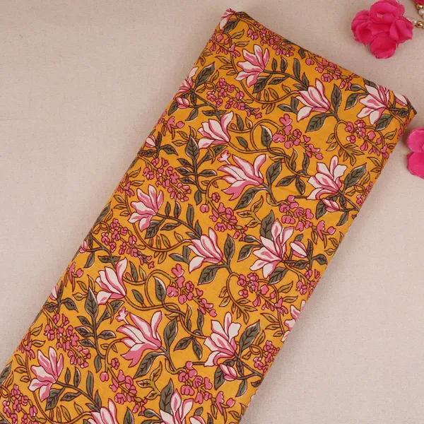 Mustard_Yellow_Floral_Handblock_Print_Cotton_Fabric_Pb_29723_Default_Title