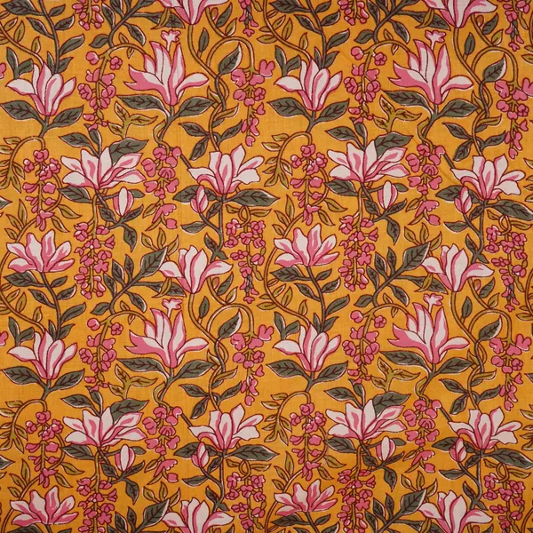 Mustard_Yellow_Floral_Handblock_Print_Cotton_Fabric_Pb_29723_Default_Title