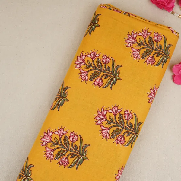 Yellow_Floral_Block_Print_Cotton_Fabric_Pb_29725_Default_Title