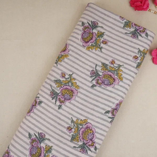 Off_White_Grey_Stripes_Floral_Print_Cotton_Fabric_Pb_29732_Default_Title