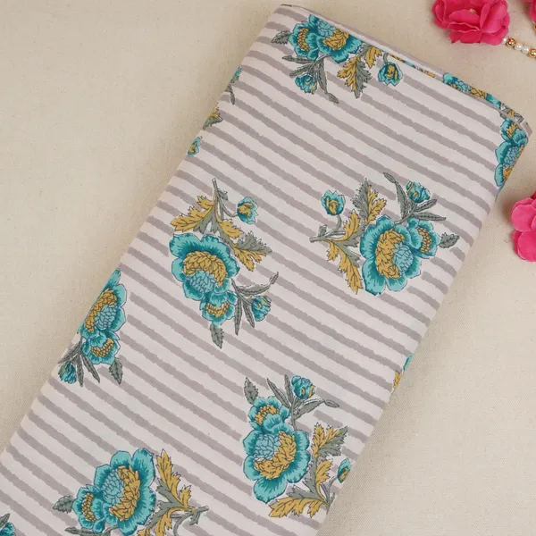Off_White_Blue_Stripes_Floral_Print_Cotton_Fabric_Pb_29734_Default_Title