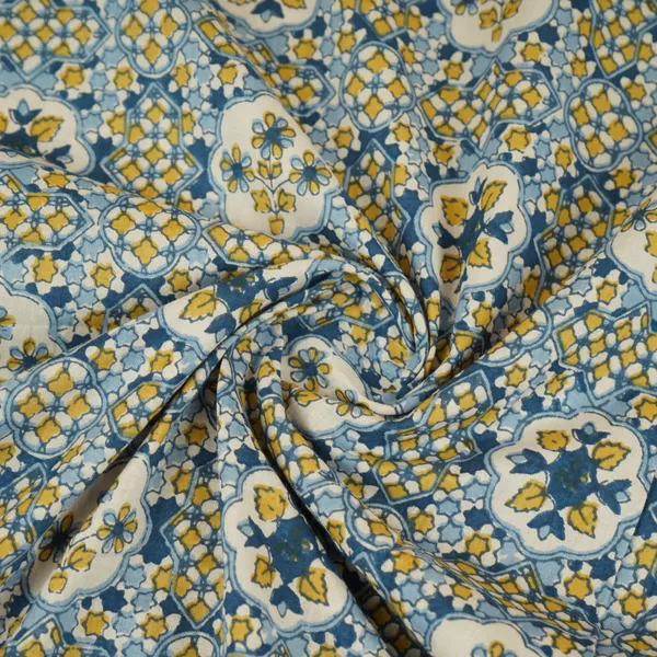 Blue_Yellow_Mosaic_Floral_Print_Cotton_Fabric_Pb_29741_Default_Title