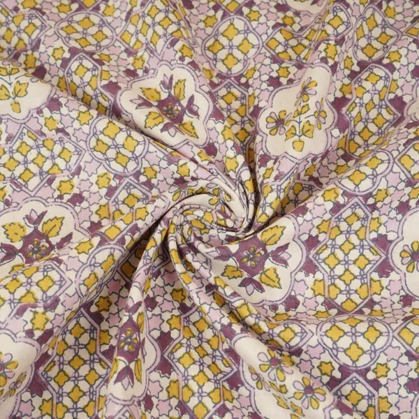 Purple_Yellow_Mosaic_Floral_Print_Cotton_Fabric_Pb_29742_Default_Title