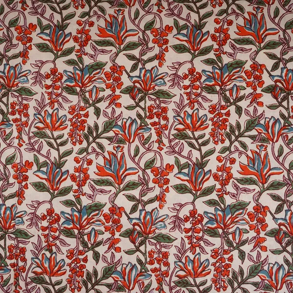White_Red_Floral_Block_Print_Cotton_Fabric_Pb_29755_Default_Title