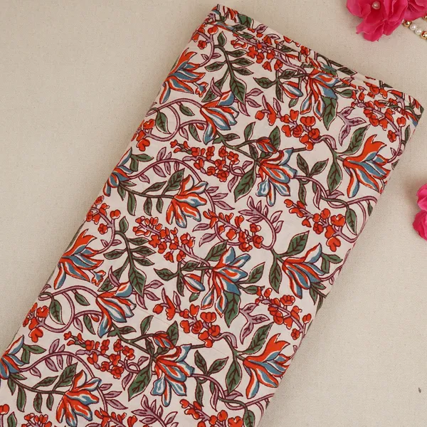 White_Red_Floral_Block_Print_Cotton_Fabric_Pb_29755_Default_Title