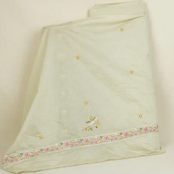 Light_Green_Floral_Border_Embroidery_Mul_Chanderi_Fabric_Dc_29913_Default_Title