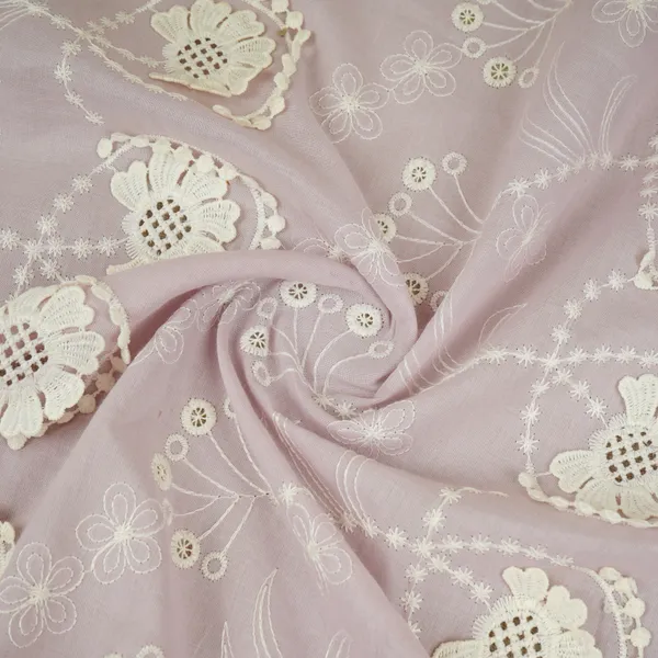 Light_Lavender_Floral_3d_Schiffli_Embroidery_Cotton_Schiffli_Fabric_Af_30093_Default_Title