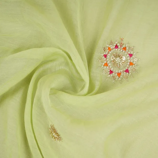 Light_Lime_Green_Floral_Cutdana_Embroidery_Mul_Chanderi_Fabric_Sn_30096_Default_Title