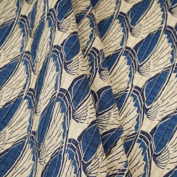 White_With_Blue_Batik_Print_Pintuck_Cotton_Fabric_Mfr_29827_Default_Title