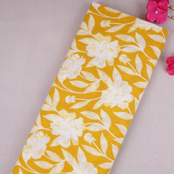 Yellow_With_White_Floral_Print_Cotton_Fabric_Mfr_29872_Default_Title