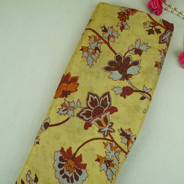 Mustard_Yellow_Floral_Print_Muslin_Fabric_Mf_30189_Default_Title