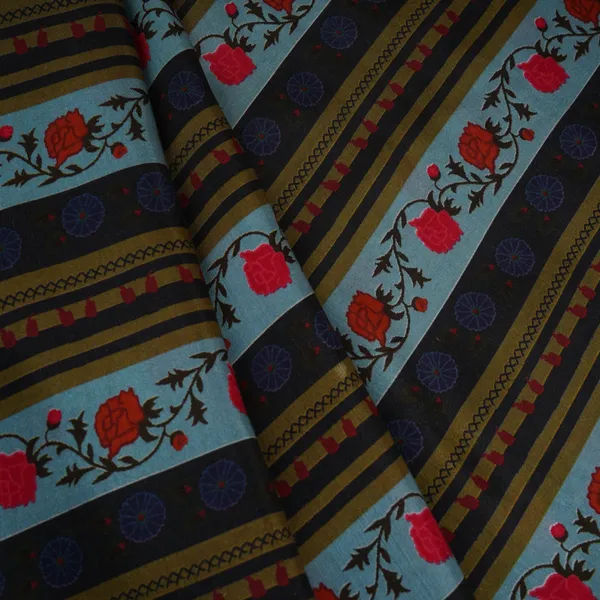 Sky_Blue_Black_Floral_Stripes_Print_Muslin_Fabric_Mf_30192_Default_Title