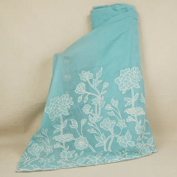 Aqua_Blue_Floral_Applique_3d_Work_Mul_Chanderi_Fabric_Dc_30260_Default_Title