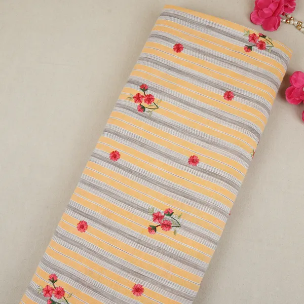 Yellow_White_Stripes_Floral_Embroidery_South_Cotton_Fabric_Gts_30263_Default_Title