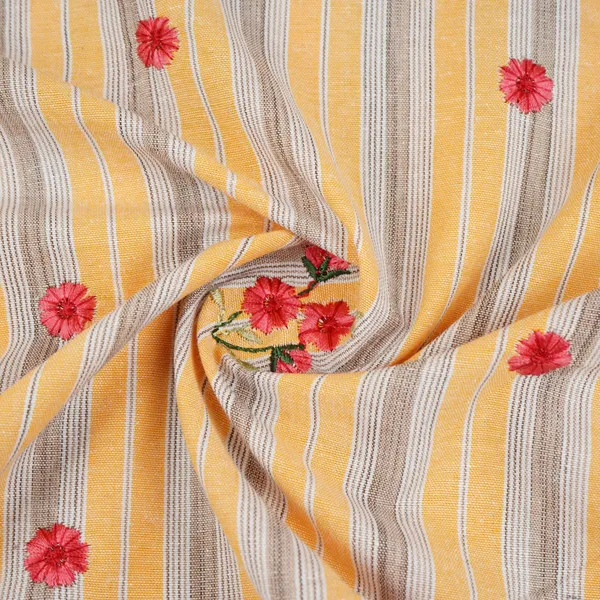 Yellow_White_Stripes_Floral_Embroidery_South_Cotton_Fabric_Gts_30263_Default_Title