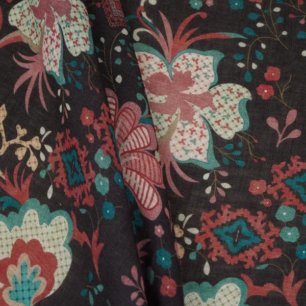 Black_Floral_Print_Cotton_Linen_Fabric_Gts_30280_Default_Title