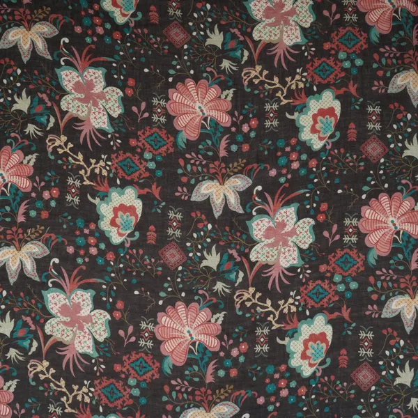 Black_Floral_Print_Cotton_Linen_Fabric_Gts_30280_Default_Title