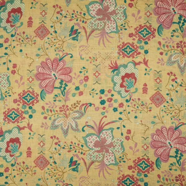 Light_Yellow_Floral_Print_Cotton_Linen_Fabric_Gts_30286_Default_Title