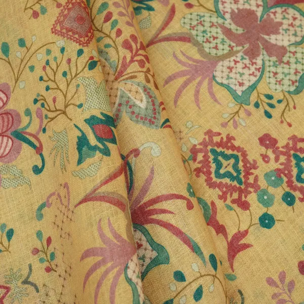 Light_Yellow_Floral_Print_Cotton_Linen_Fabric_Gts_30286_Default_Title