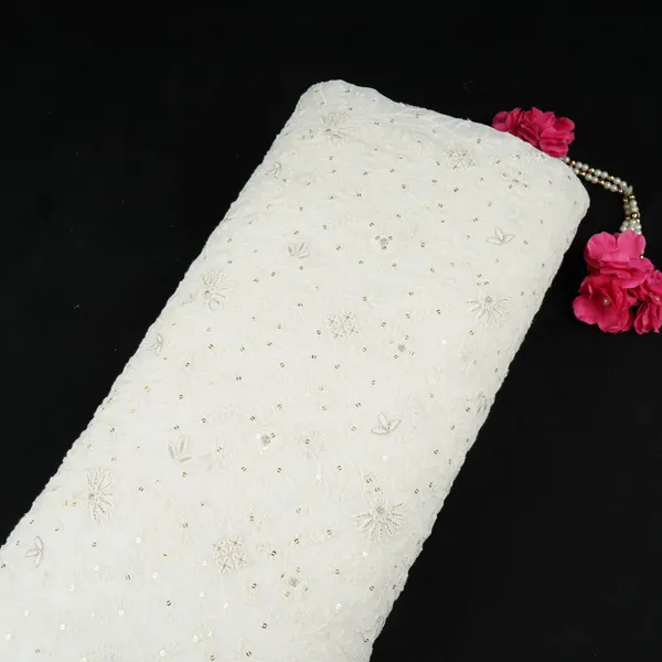 Off_White_Dyeable_Chikankari_Embroidery_Georgette_Fabric_At_30352_Default_Title