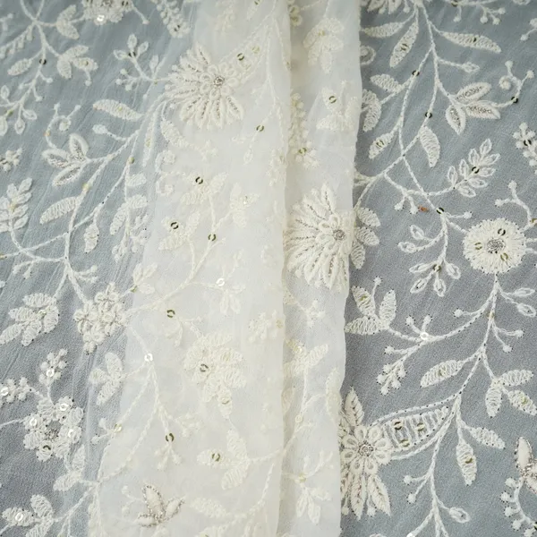 Off_White_Dyeable_Chikankari_Embroidery_Georgette_Fabric_At_30352_Default_Title