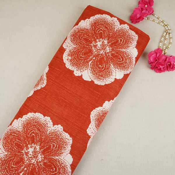 Orange_White_Floral_Applique_Print_Cotton_Fabric_Og_30417_Default_Title