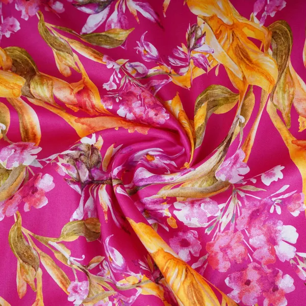 Magenta_Pink_With_Yellow_Floral_Print_Cotton_Satin_Fabric_Pg_30443_Default_Title