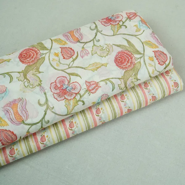 Off_White_Green_Floral_Stripes_Print_Mul_Chanderi_Fabric_Gts_30505_Default_Title