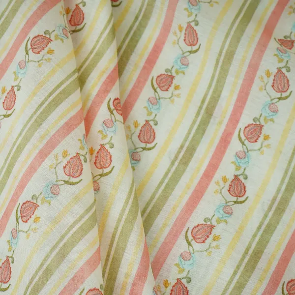 Off_White_Green_Floral_Stripes_Print_Mul_Chanderi_Fabric_Gts_30505_Default_Title