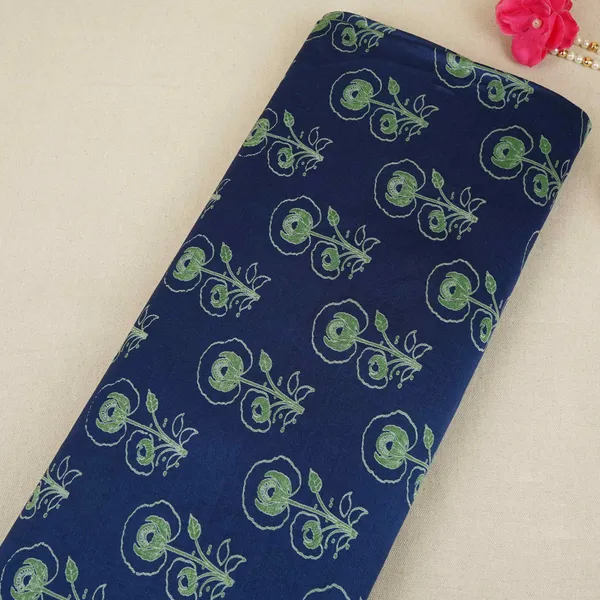 Blue_Floral_Print_Pure_70gm_Chanderi_Fabric_Sn_30540_Default_Title