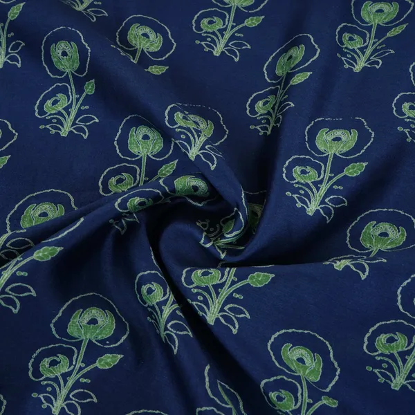 Blue_Floral_Print_Pure_70gm_Chanderi_Fabric_Sn_30540_Default_Title