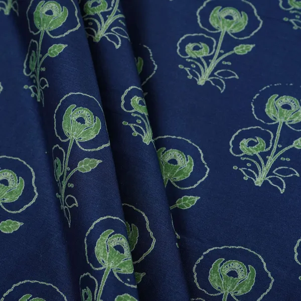 Blue_Floral_Print_Pure_70gm_Chanderi_Fabric_Sn_30540_Default_Title