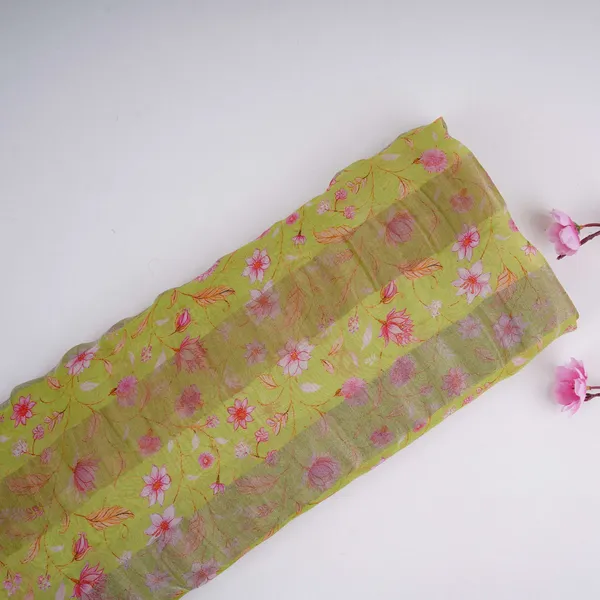 Lime_Green_With_Golden_Stripes_Floral_Print_Organza_Tissue_Fabric_Vf_30635_Default_Title