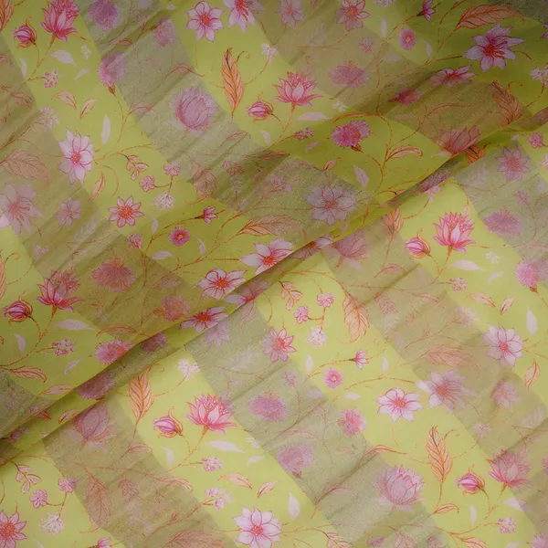 Lime_Green_With_Golden_Stripes_Floral_Print_Organza_Tissue_Fabric_Vf_30635_Default_Title
