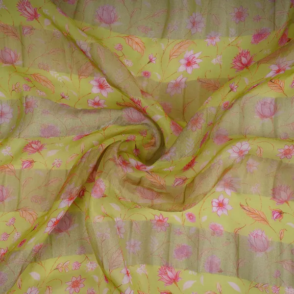 Lime_Green_With_Golden_Stripes_Floral_Print_Organza_Tissue_Fabric_Vf_30635_Default_Title